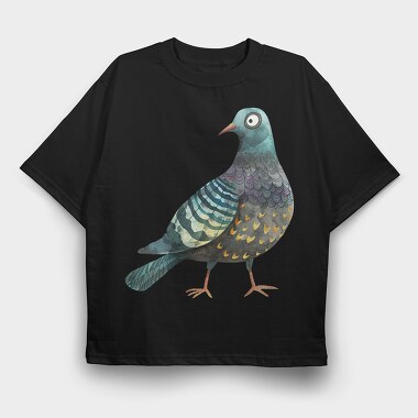 Pigeon Feathers Art, Tricou Oversize Barbati (Unisex)