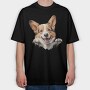 Pembroke Welsh Corgi, Tricou Oversize Barbati (Unisex)