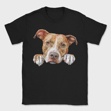 Pit Bull Peeking Face, Tricou Barbati (Unisex)