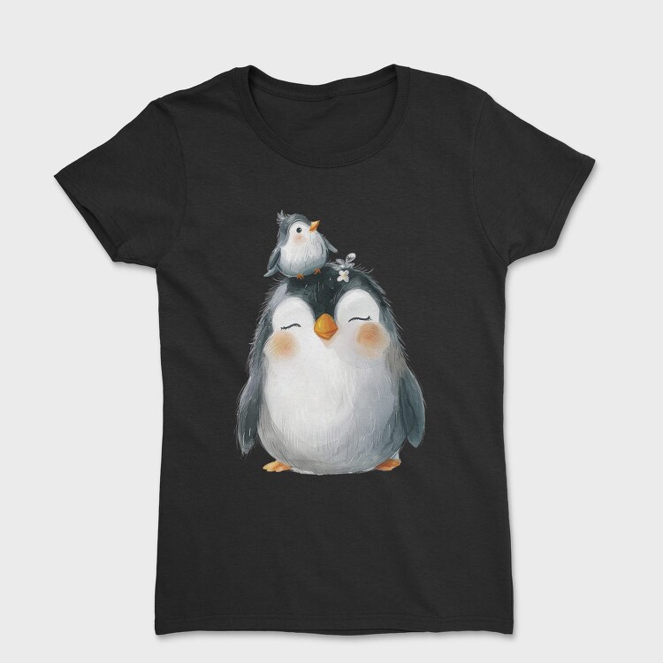 Penguin Bird Stack, Tricou Femei