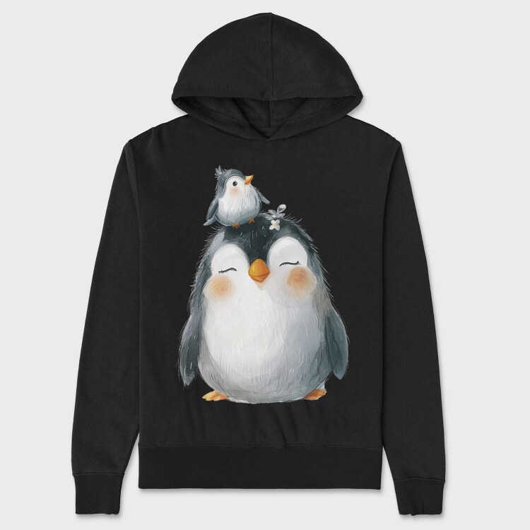 Penguin Bird Stack, Hanorac Oversize Barbati (Unisex)