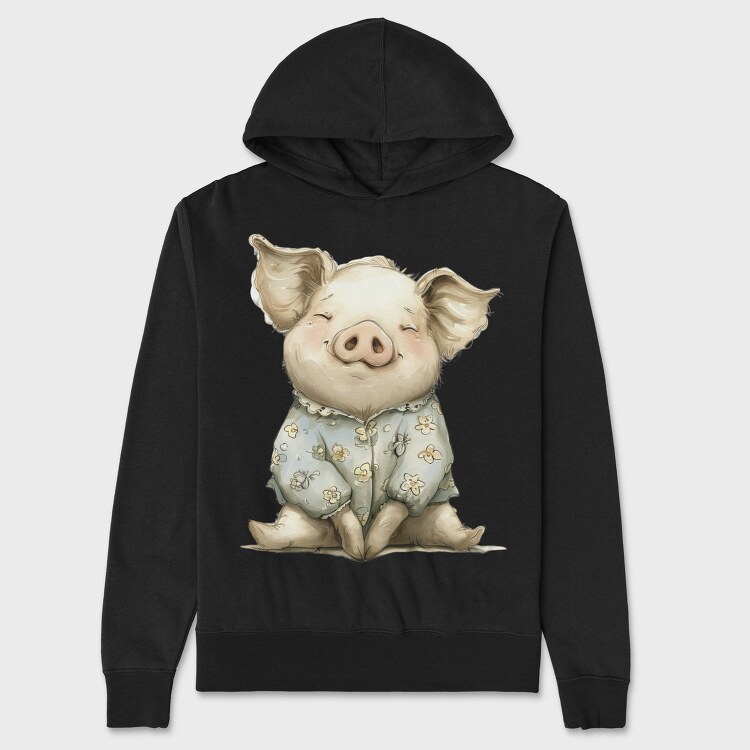 Piggie Floral Cutie, Hanorac Oversize Barbati (Unisex)