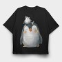 Penguin Bird Stack, Tricou Oversize Barbati (Unisex)