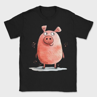 Pig Cartoon Minimalist, Tricou Barbati (Unisex)
