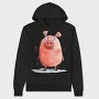 Pig Cartoon Minimalist, Hanorac Oversize Barbati (Unisex)