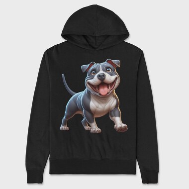 Pitbull Smiling Face, Hanorac Oversize Barbati (Unisex)