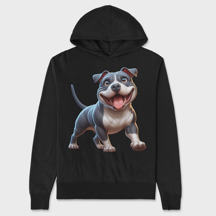Pitbull Smiling Face, Hanorac Oversize Barbati (Unisex)