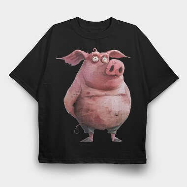 Pig Ear Twist, Tricou Oversize Barbati (Unisex)