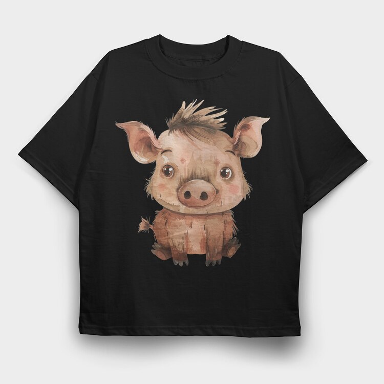 Piglet Sleepy Cute, Tricou Oversize Barbati (Unisex)