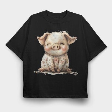 Pig Flower Dress, Tricou Oversize Barbati (Unisex)