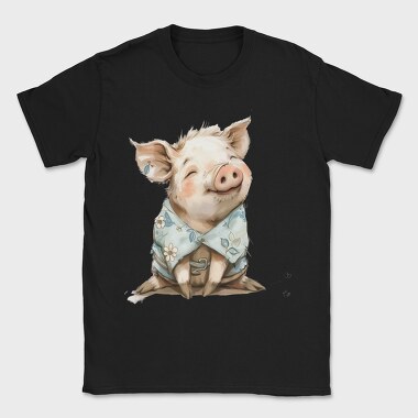 Pig In Floral Shirt, Tricou Barbati (Unisex)