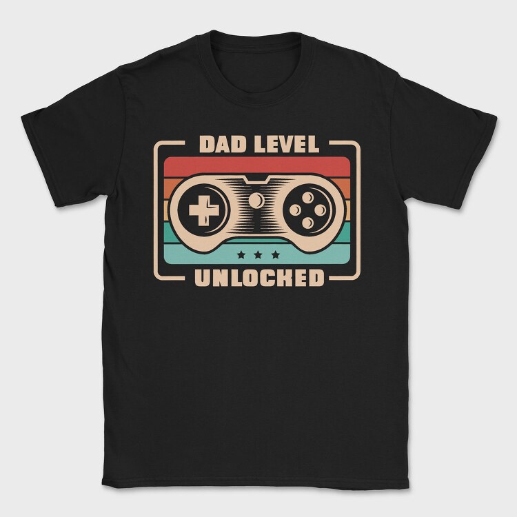 Dad Level Unlocked, Tricou Barbati (Unisex)