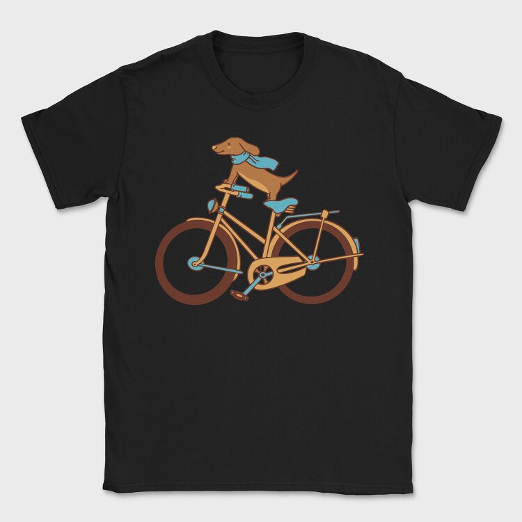 Dachshund Dog Bike, Tricou Barbati (Unisex)