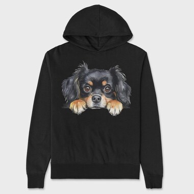 Peking Dog Clipart, Hanorac Oversize Barbati (Unisex)