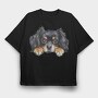 Peking Dog Clipart, Tricou Oversize Barbati (Unisex)