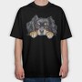 Peking Dog Clipart, Tricou Oversize Barbati (Unisex)