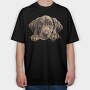 Plott Hound Peeking, Tricou Oversize Barbati (Unisex)