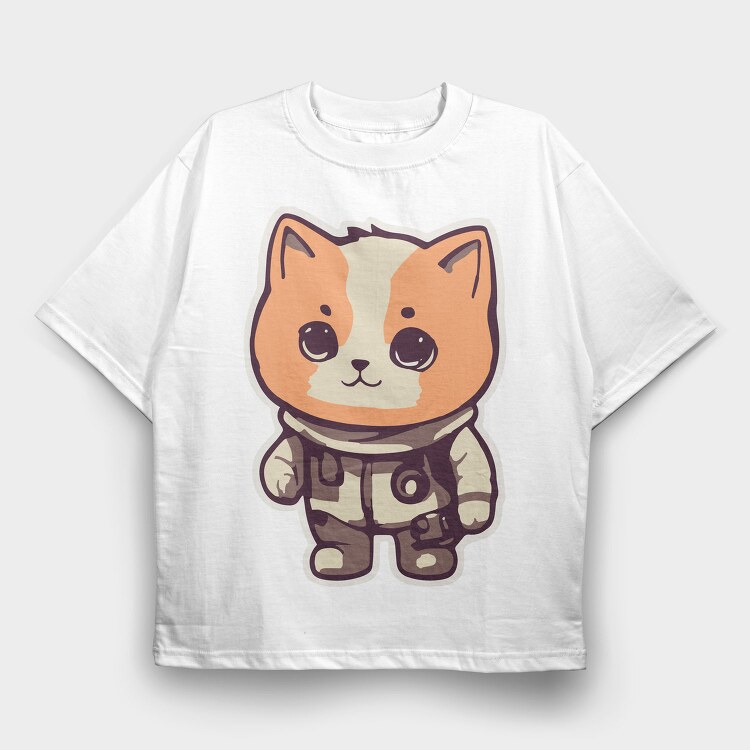 Cute Little Cat, Tricou Oversize Barbati (Unisex)
