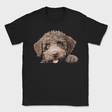 Poodle Peeking Fuzzy, Tricou Barbati (Unisex)
