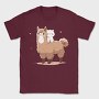 Cute Lama and Cat, Tricou Barbati (Unisex)