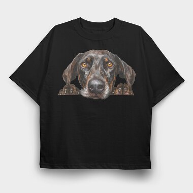 Plott Hound Peep, Tricou Oversize Barbati (Unisex)