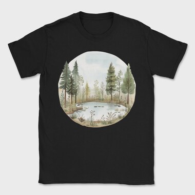 Pond In Forest, Tricou Barbati (Unisex)