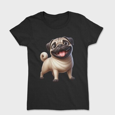 Pug Smiling Face, Tricou Femei
