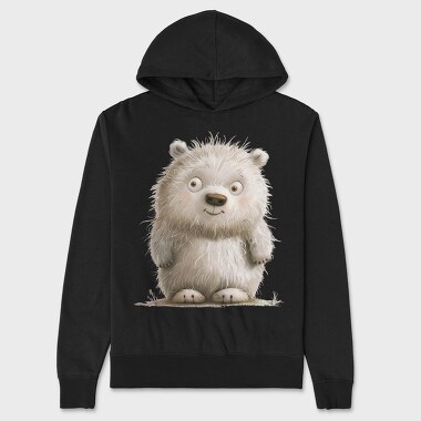 Polar Bear Sitting, Hanorac Oversize Barbati (Unisex)