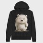 Polar Bear Sitting, Hanorac Oversize Barbati (Unisex)