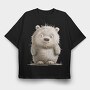 Polar Bear Sitting, Tricou Oversize Barbati (Unisex)