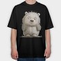Polar Bear Sitting, Tricou Oversize Barbati (Unisex)