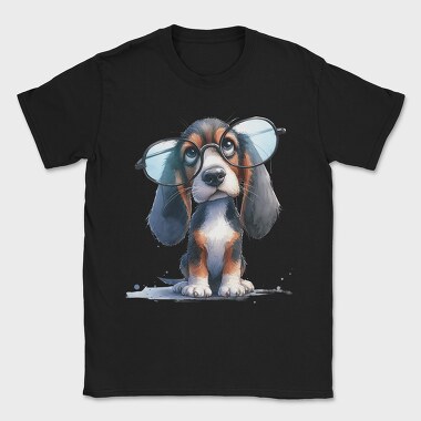 Puppy Glasses Sitting, Tricou Barbati (Unisex)