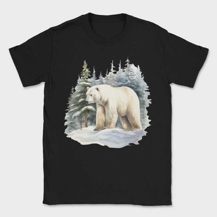Polar Bear Snowscape, Tricou Barbati (Unisex)