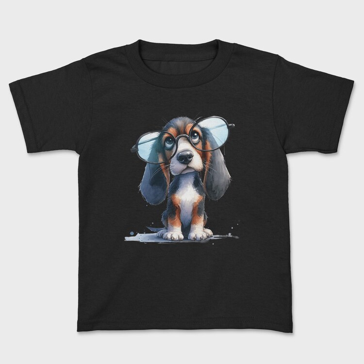 Puppy Glasses Sitting, Tricou Copii