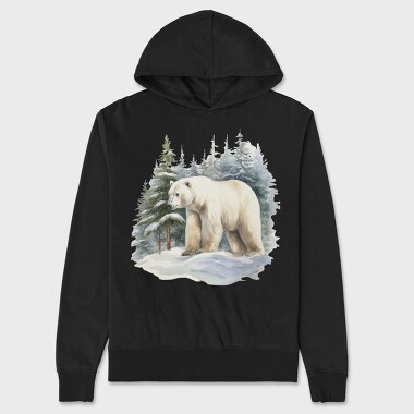 Polar Bear Snowscape, Hanorac Oversize Barbati (Unisex)