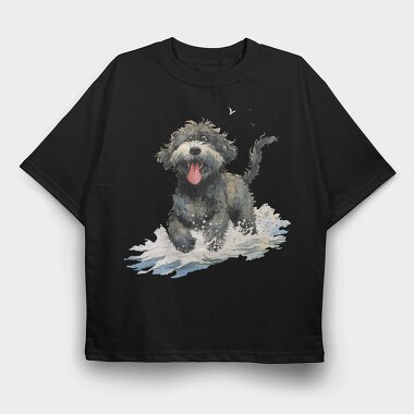 Portugese Water Dog, Tricou Oversize Barbati (Unisex)
