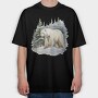 Polar Bear Snowscape, Tricou Oversize Barbati (Unisex)