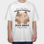 Anti Social Cat Stay Away From Me, Tricou Oversize Barbati (Unisex)