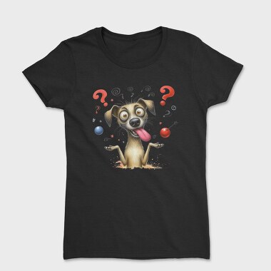 Puppy Questionmarks Cherry, Tricou Femei