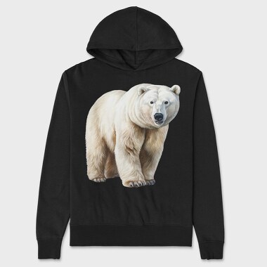 Polar Bear Walking, Hanorac Oversize Barbati (Unisex)