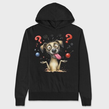 Puppy Questionmarks Cherry, Hanorac Oversize Barbati (Unisex)