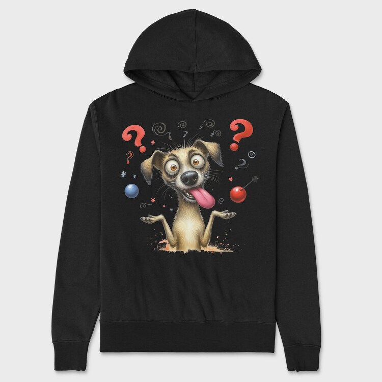 Puppy Questionmarks Cherry, Hanorac Oversize Barbati (Unisex)