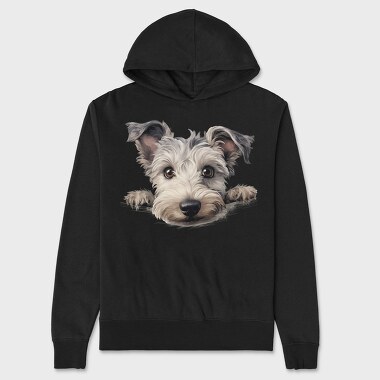 Pumi Peeking Dog, Hanorac Oversize Barbati (Unisex)