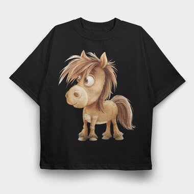 Pony Curly Hair, Tricou Oversize Barbati (Unisex)