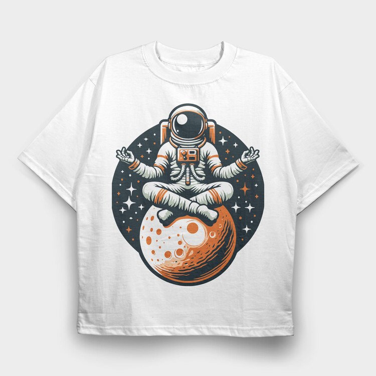 Astronaut Yoga, Tricou Oversize Barbati (Unisex)