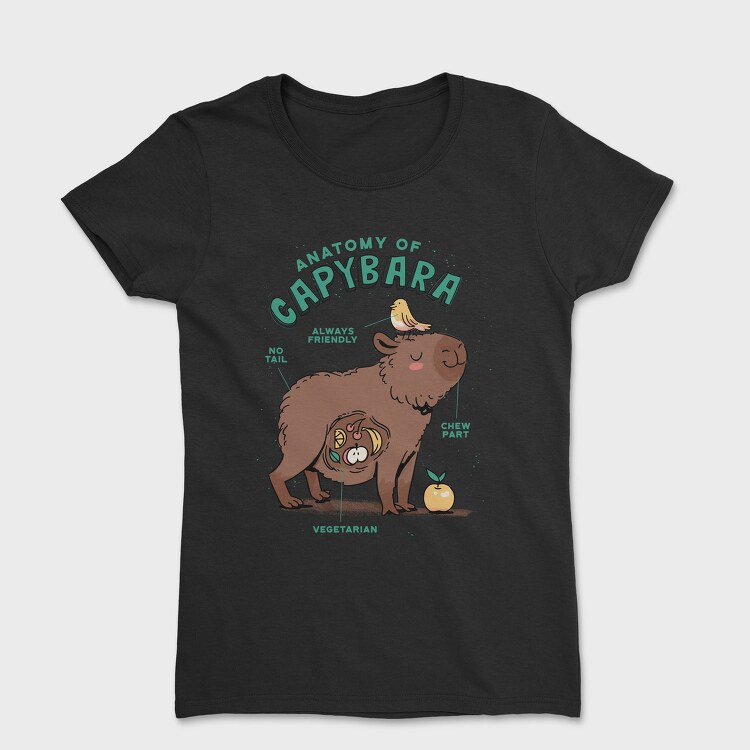 Cute Capybara Anatomy, Tricou Femei