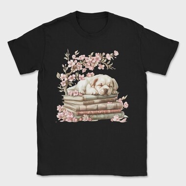 Puppy Sleeping Books, Tricou Barbati (Unisex)