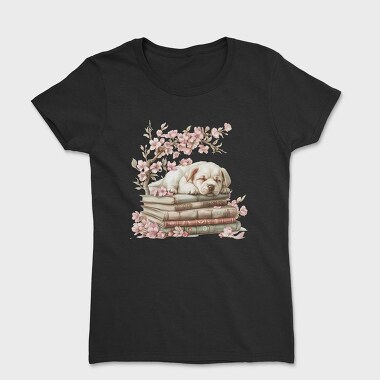 Puppy Sleeping Books, Tricou Femei