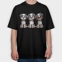 Puppies Glasses Questionmarks, Tricou Oversize Barbati (Unisex)