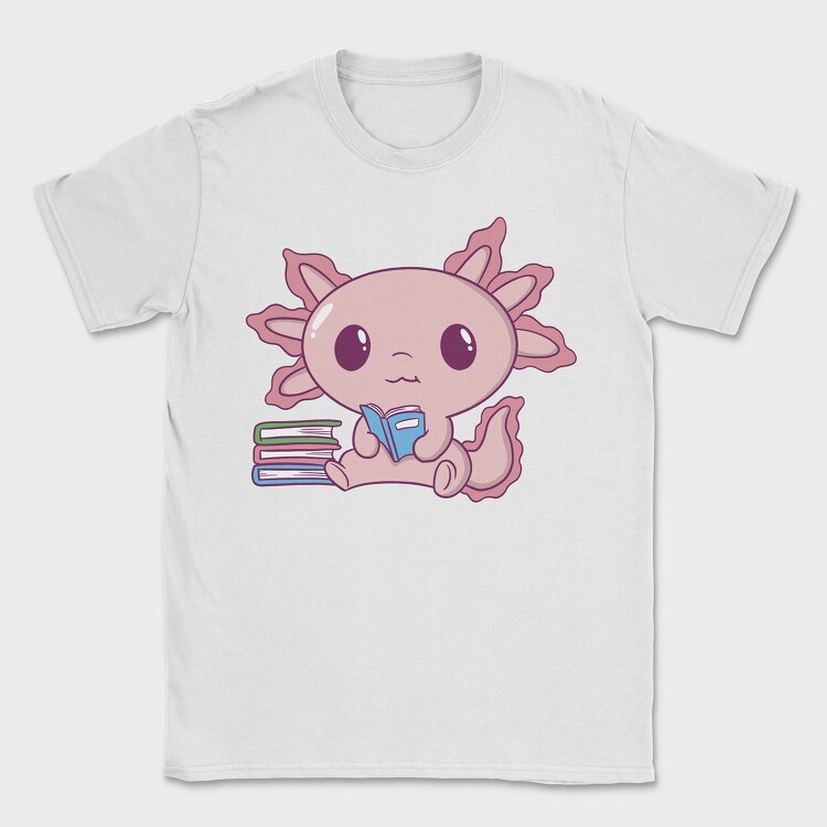 Axolotl Reading, Tricou Barbati (Unisex)